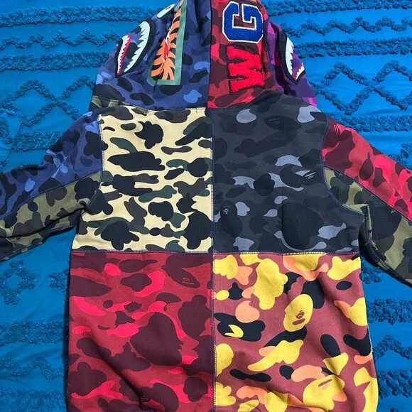 BAPE Mix Camo Shark Hoodie